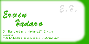 ervin hadaro business card